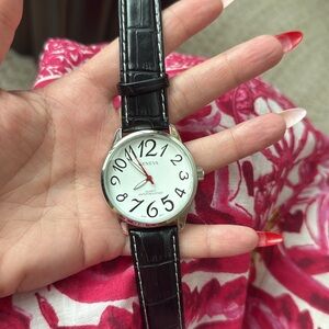 Geneva G-85 Stainless Steel Crock look strap Watch